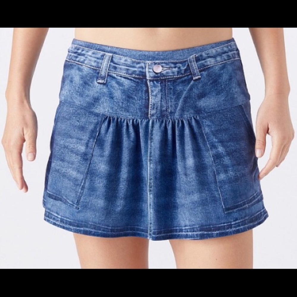 Lucky In Love detailed denim look Tennis Skirt